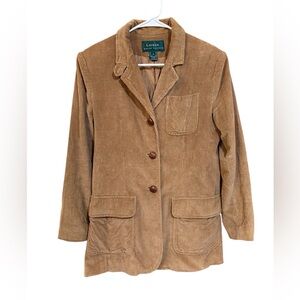 Ralph Lauren Vintage Brown Corduroy Blazer with Leather Elbow Patch